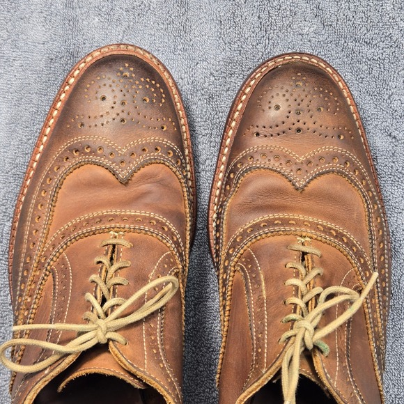 Allen Edmonds Neumok Wingtip Oxford Mens 11 D Brown Brogue Leather Made In USA - Picture 7 of 11